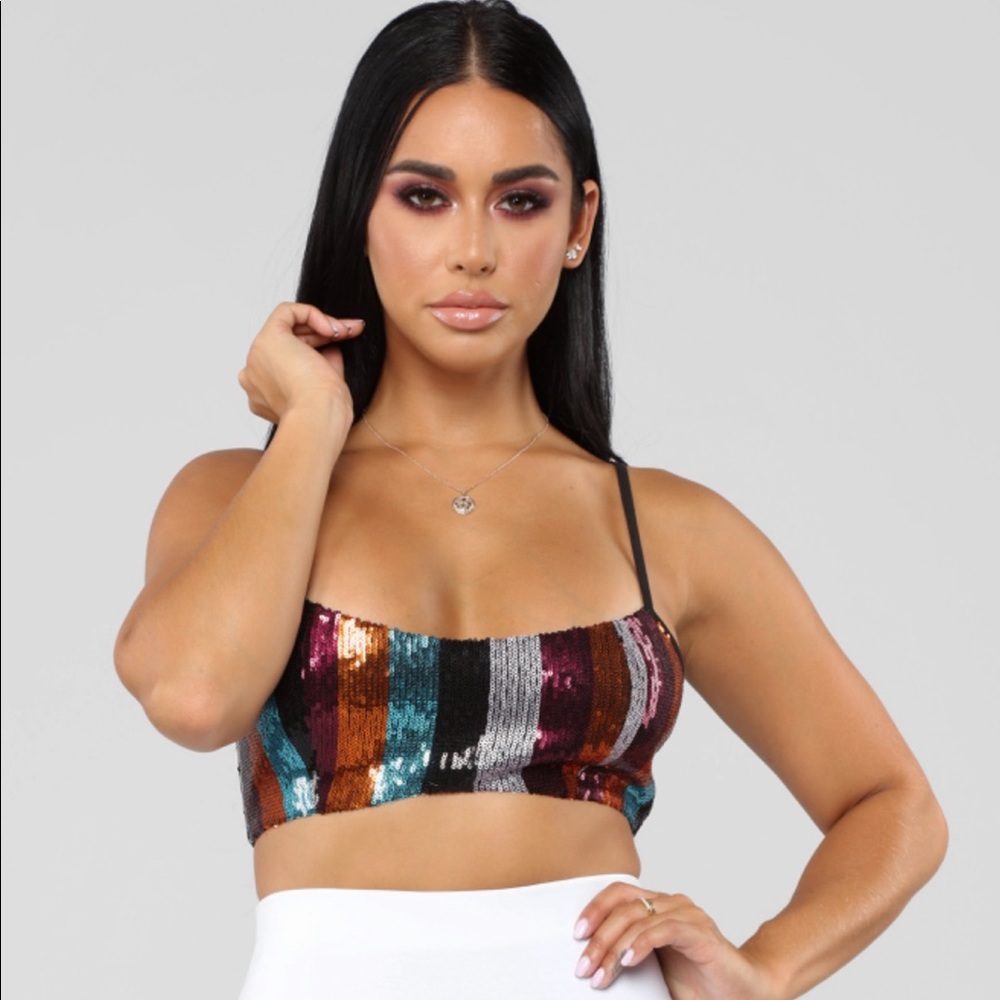 It's My Party Crop Top - Multi Stripe